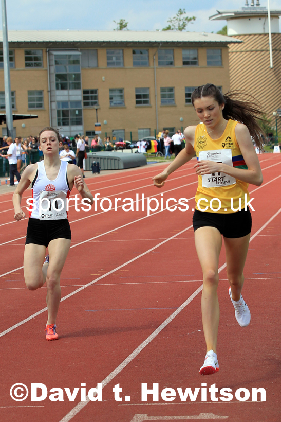 Womens Under-17s 800 metres, 2022 Northern Inter Counties U17s and U15s Track and Field, York, Thursday, June 2nd. Photo: David T. Hewitson/Sports for All Pics